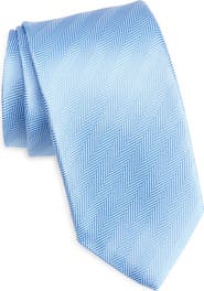 David Donahue Herringbone Jacquard Silk Tie