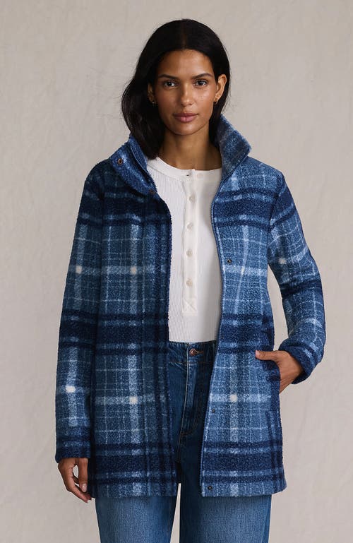 Lands' End Boucle Fleece Coat In Blue