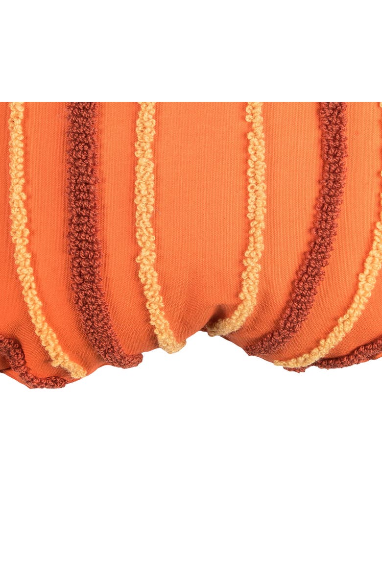 C&F Home Botanical Pumpkin Shaped Hooked Accent Throw Pillow 18" x 18", Alternate, color, Orange