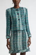 ST. JOHN Foiled Eyelash Tweed Crop Jacket