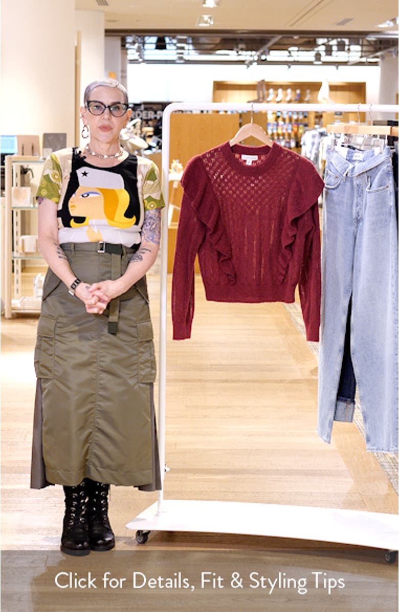 Ruffle Pointelle Sweater, sales video thumbnail