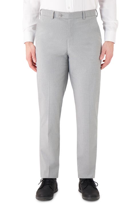 Vince Flat Front Small Check Stretch Dress Pants