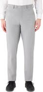 Victor Emmanuel Vince Flat Front Small Check Stretch Dress Pants