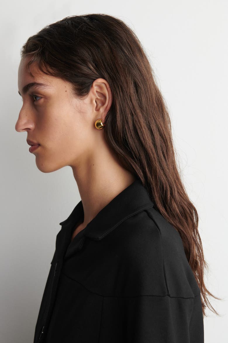 Half-Hoop Earrings, Alternate, color, GOLD