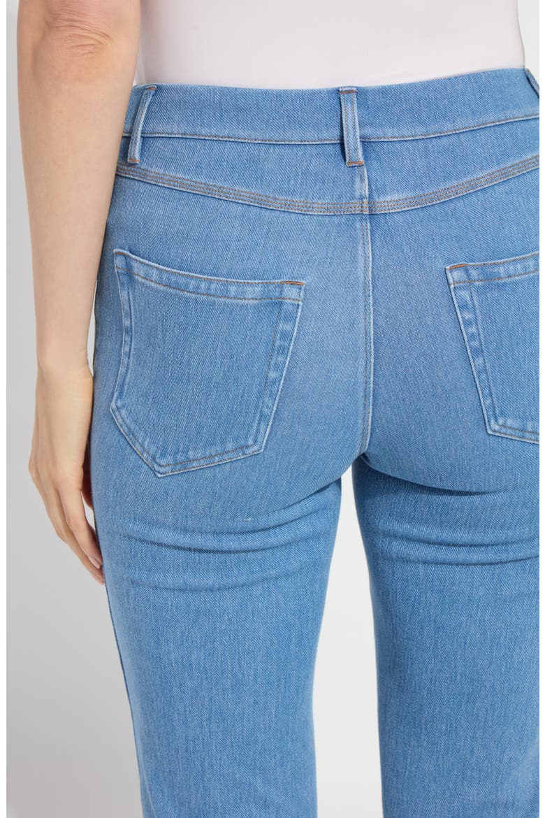 Billie Eyelet Pull-On High Waist Crop Straight Leg Jeans, Alternate, color, BLEACHED BLUE