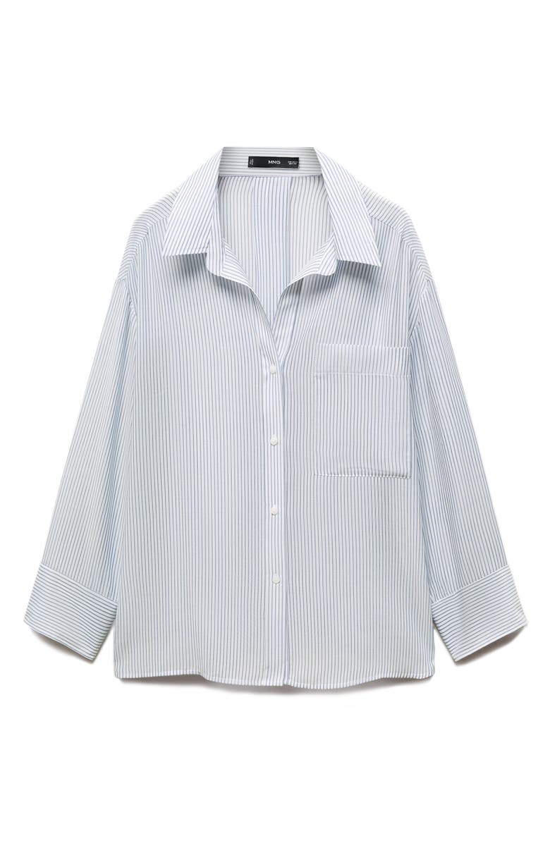 MANGO Zaro Stripe Oversize Button-Up Shirt, Alternate, color,