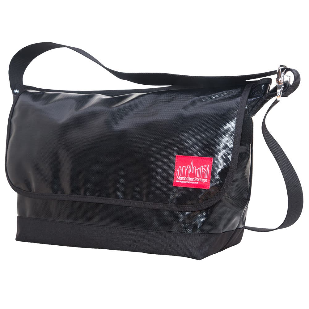 Vinyl Vintage Messenger Bag, Alternate, color, Black
