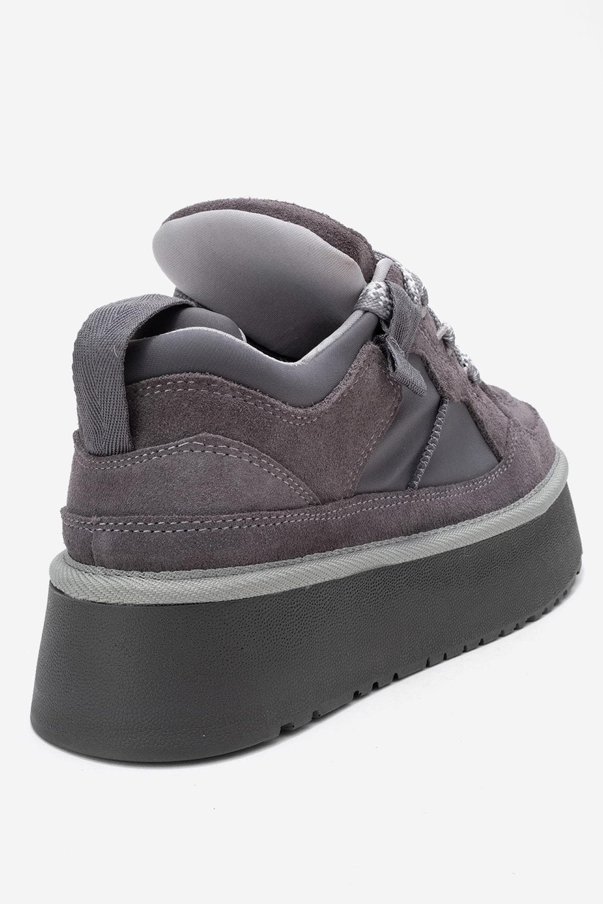 Riven Leather Platform Sneaker, Alternate, color, Grey Suede