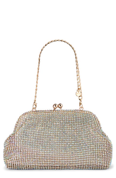 Ela Crystal Mesh Frame Clutch