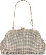Olga Berg Ela Crystal Mesh Frame Clutch