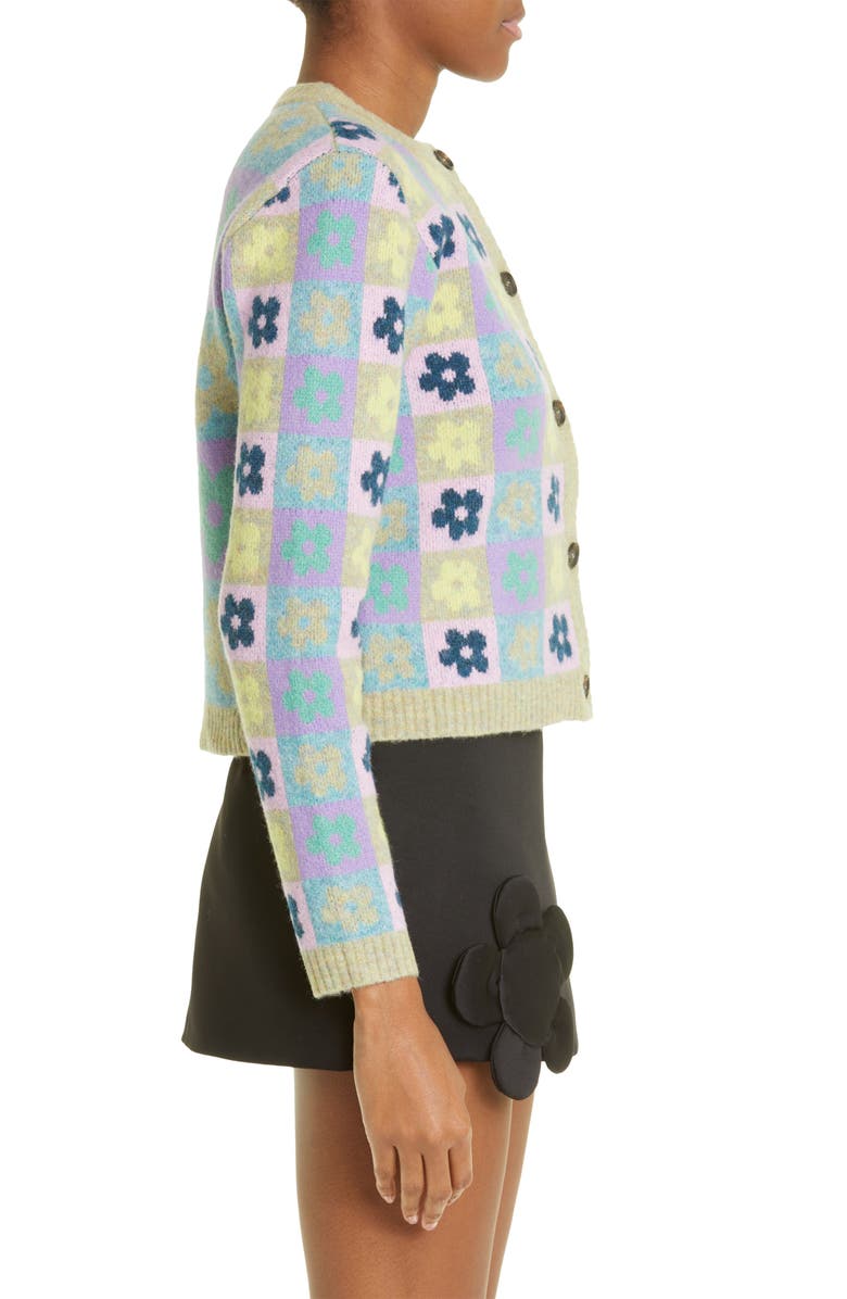 Sandy Liang Nany Floral Jacquard Cardigan, Alternate, color, 
