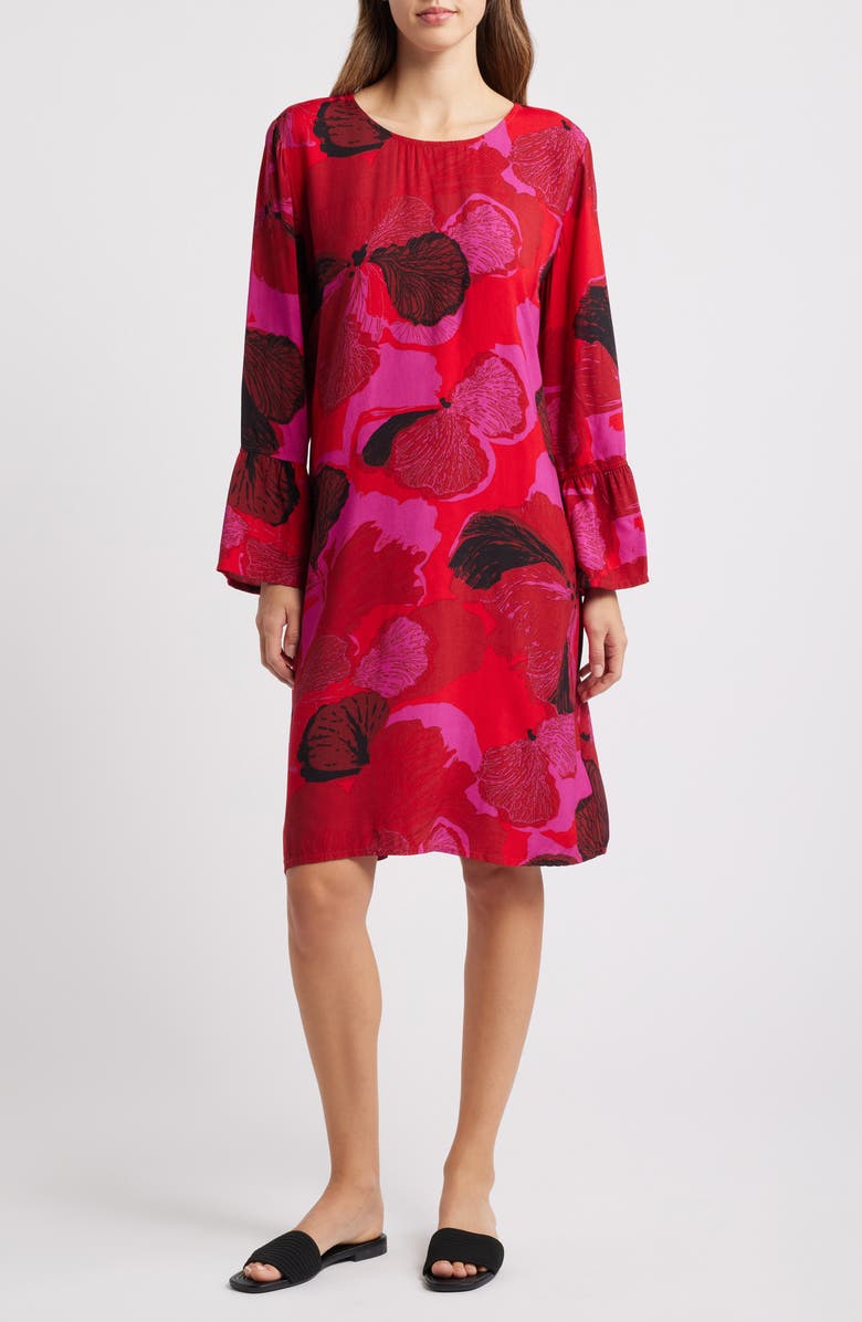 Masai Copenhagen Novella Floral Long Sleeve Shift Dress, Main, color,
