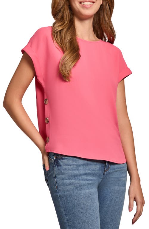 Jones New York Button Detail Top in Fresh Guava 