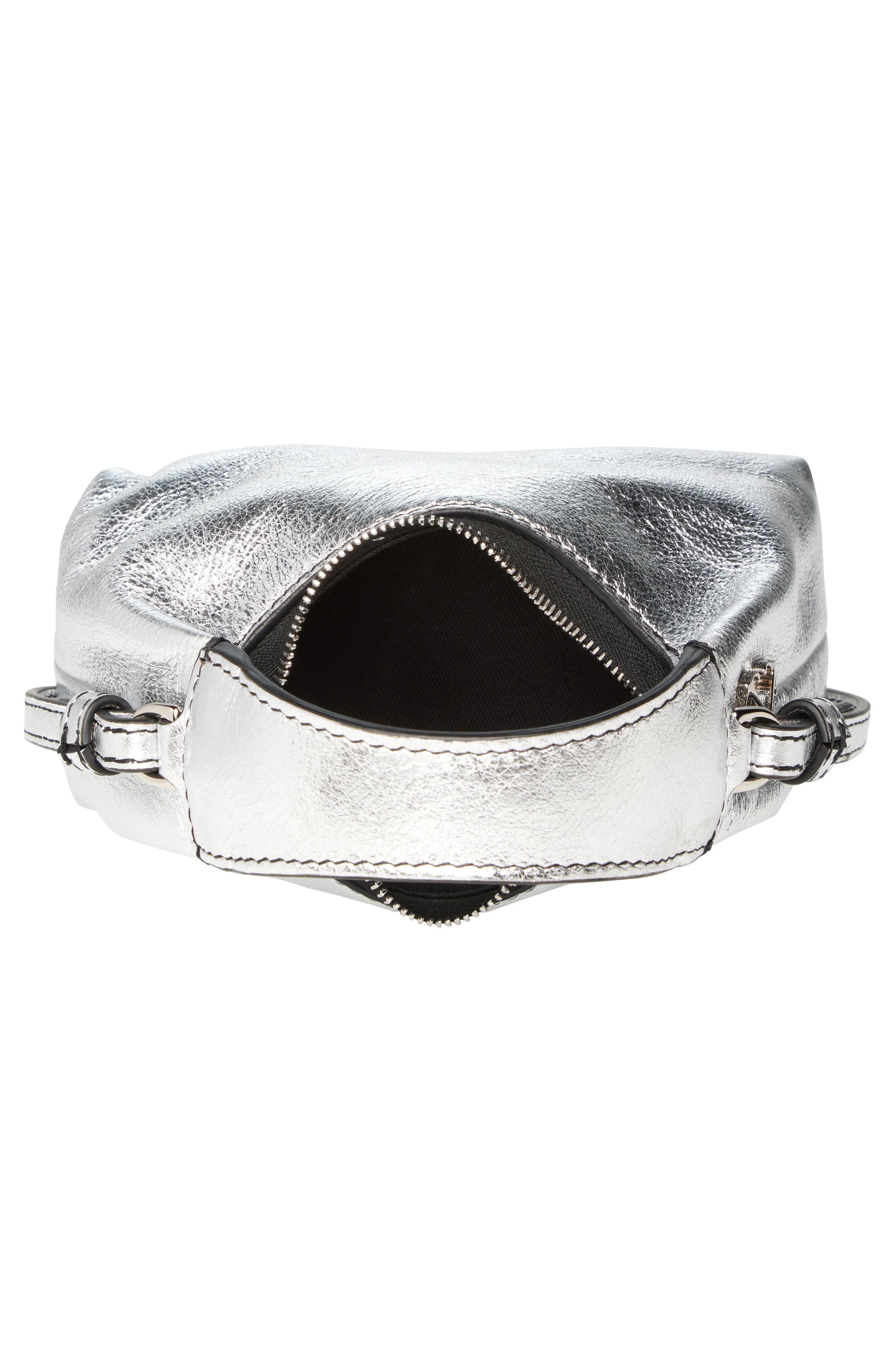 Off-White Micro Arcade Metallic Leather Crossbody Bag, Alternate, color, 