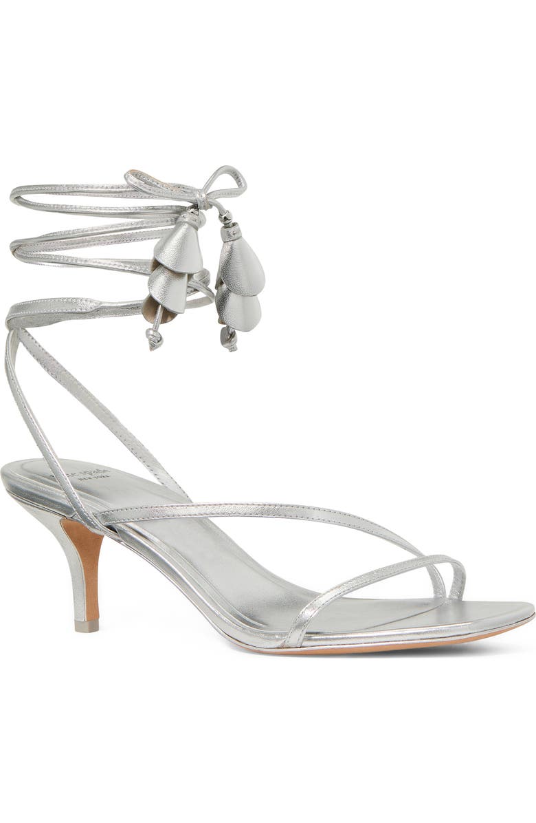 Kate Spade New York ankle wrap sandal, Main, color, Silver