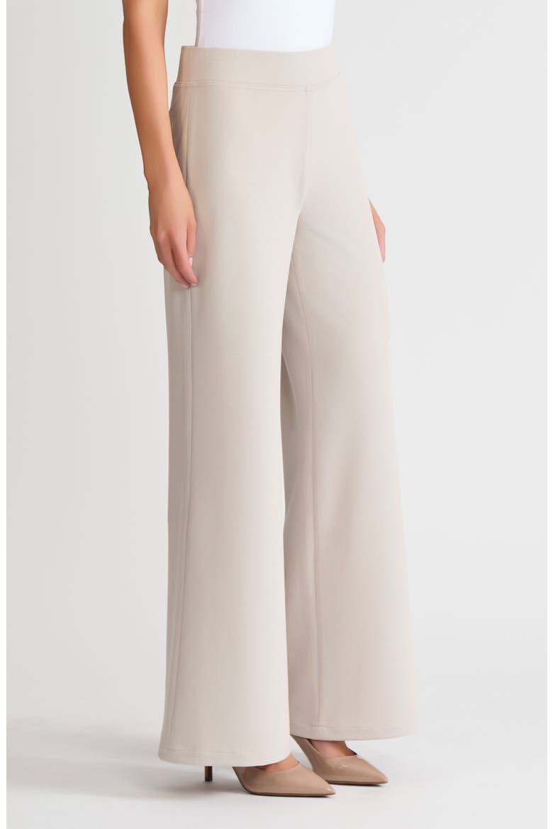 Stretch Deco Crepe Wide Leg Pants, Alternate, color, Limestone