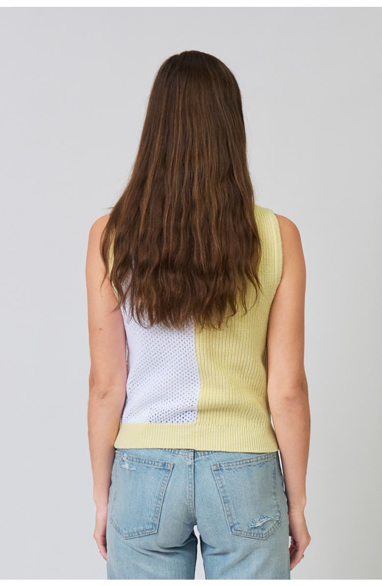 Central Park West Birdie Two Toned Whipstitch Shell, Alternate, color, Yellow / White