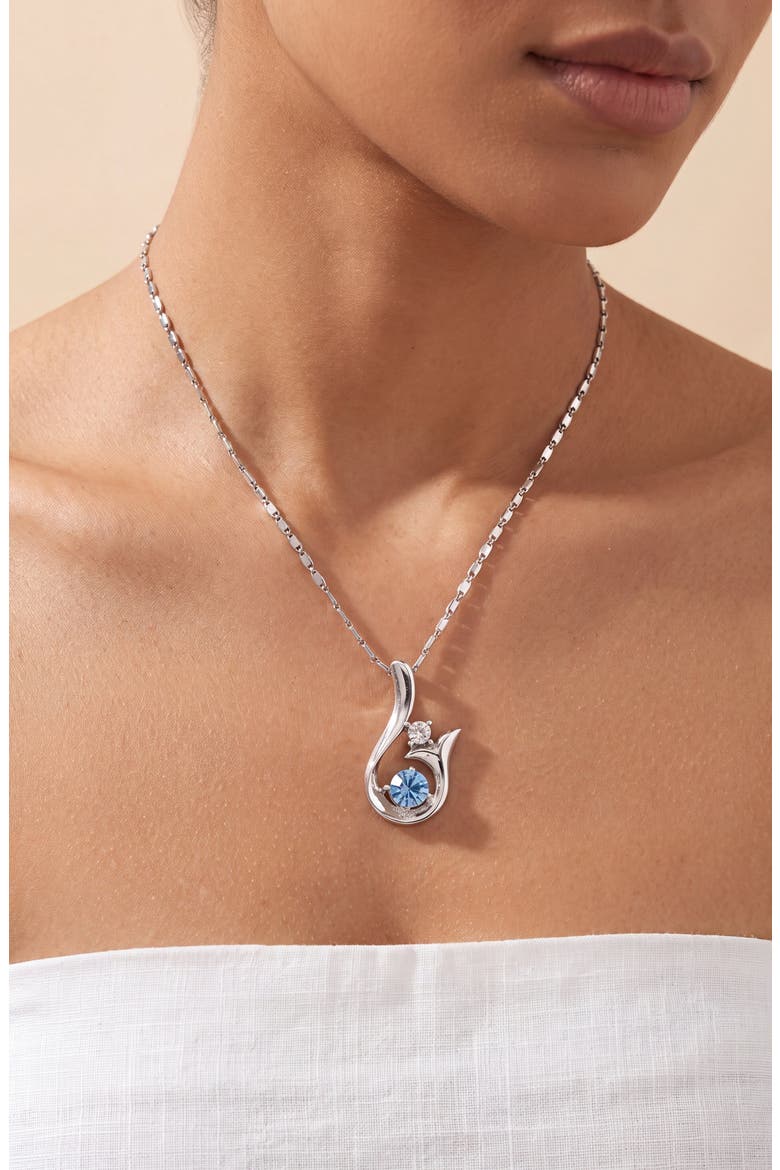 Abstract Sprout Pendant Necklace, Alternate, color, Light Sapphire