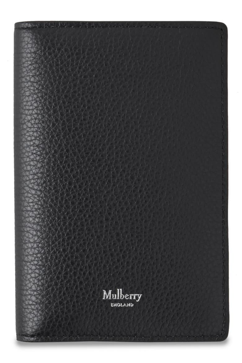 Leather Passport Cover Wallet, Main, color, BLACK