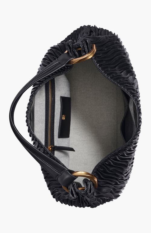 Donna Karan Glenwood Pleated Large Shoulder Handbag In Black