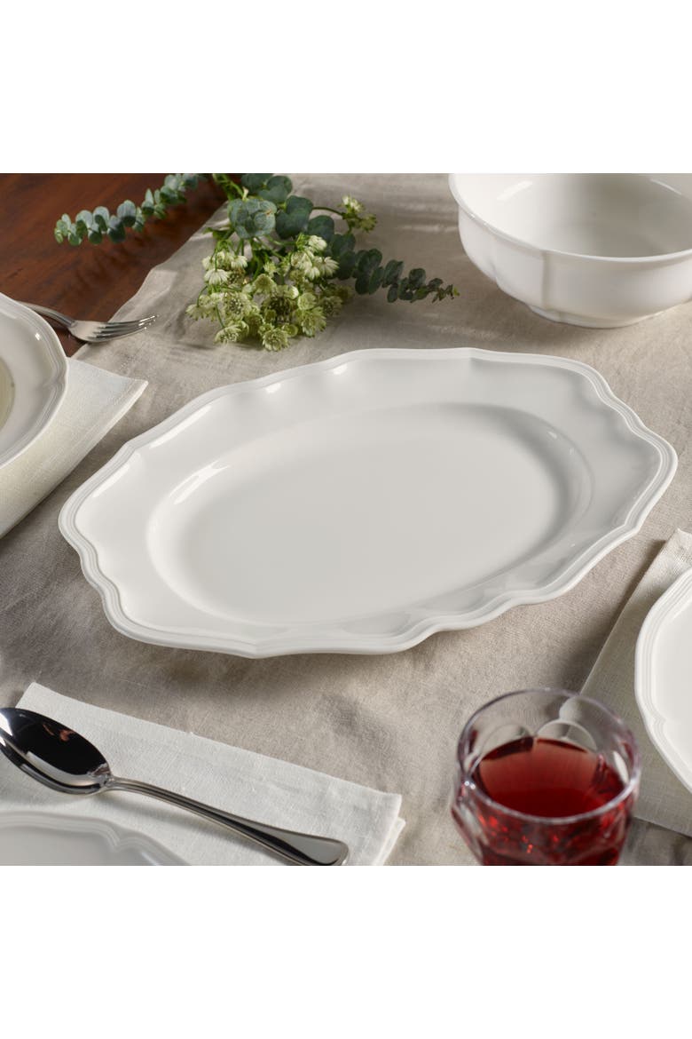 Manoir Oval Platter, Alternate, color, white