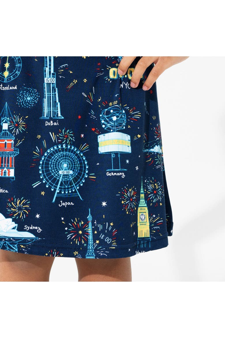 Kids' New Year's Worldwide Countdown Long Sleeve Dress, Alternate, color, Worldwide Countdown