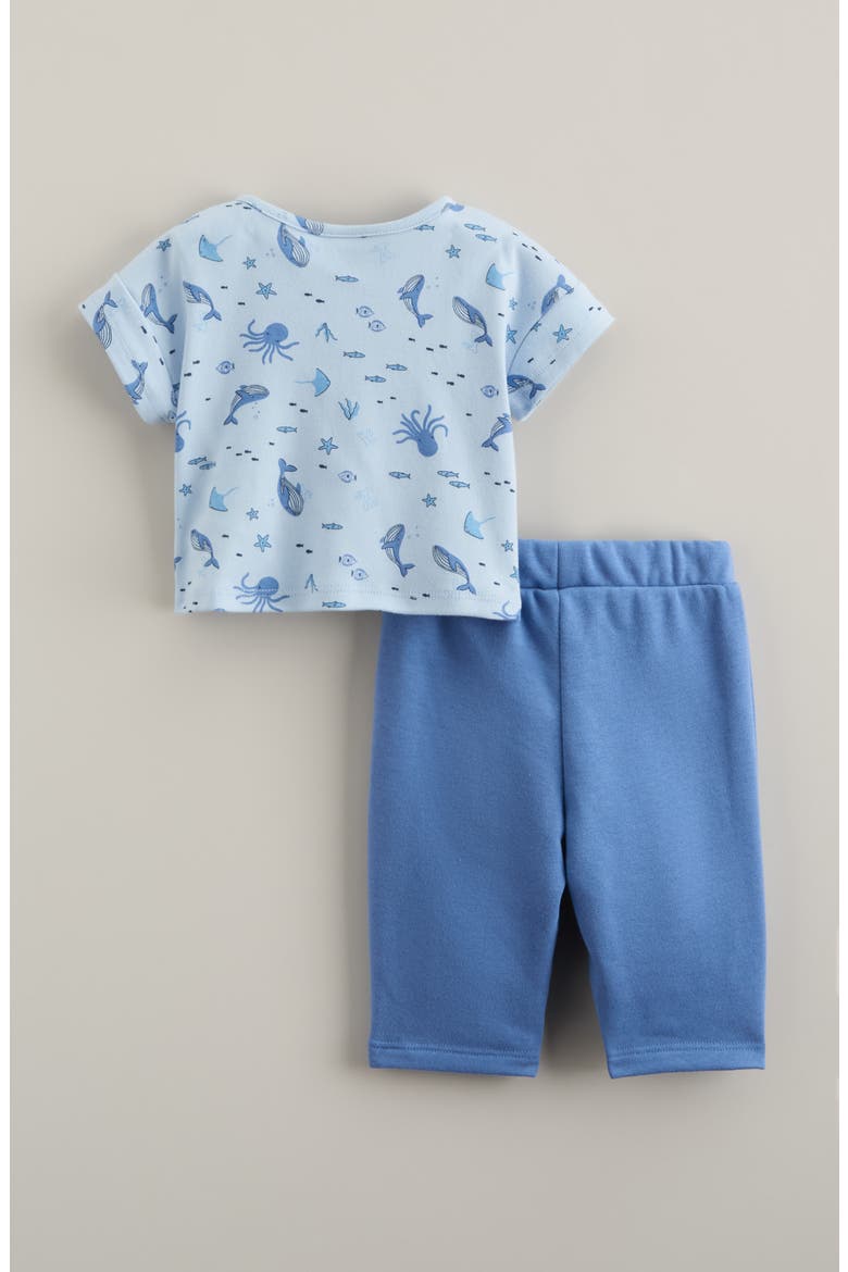 Print T-Shirt & Pants Set, Alternate, color, BLUE SKYWAY SEA