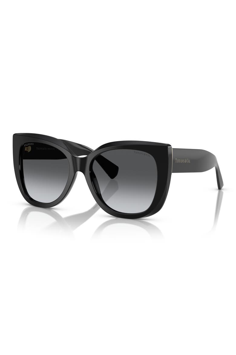 55mm Polarized Gradient Square Sunglasses, Alternate, color, BLACK