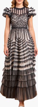 Needle & Thread La Vie En Rose Round Neck Gown