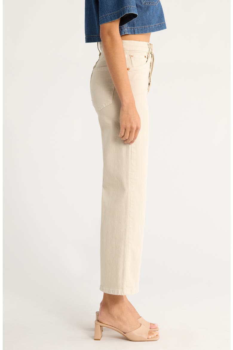 High Waist Ankle Wide Leg Jeans, Alternate, color, PEBBLE