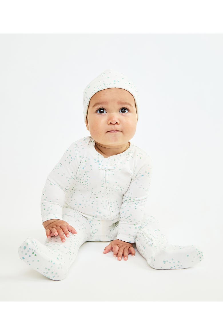 Marley Zip Pajama, Alternate, color, seafoam star