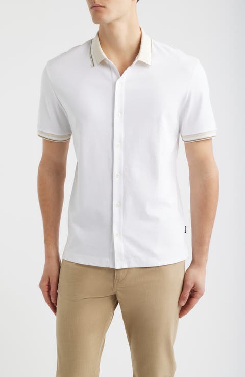 Puno Short Sleeve Cotton Button-Up Shirt