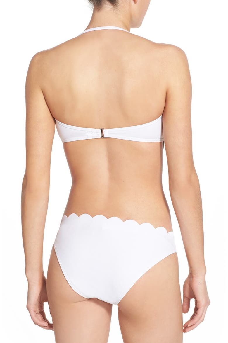 Scallop Bandeau Bikini Top, Alternate, color, WHITE
