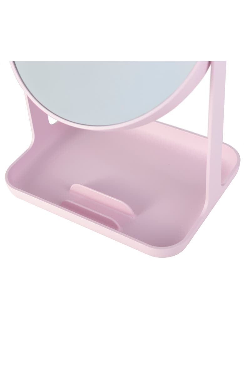 Back-to-School Makeup Mirror with Accessory Tray & Phone Holder, Alternate, color, Rose Quartz