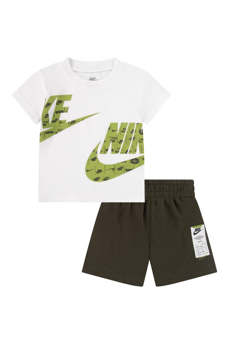 Sportswear Club Graphic T-Shirt & Sweat Shorts Set, Main, color, F84CARGO K