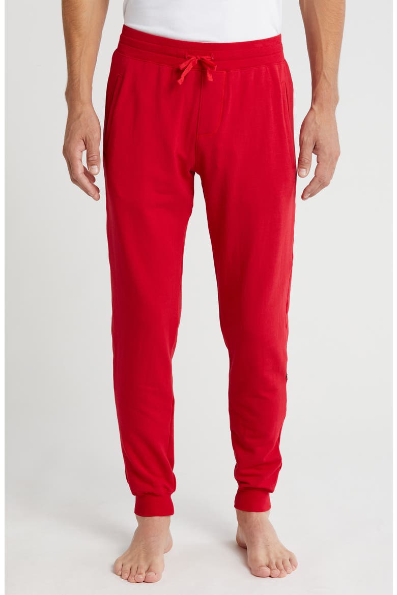 Fleece Joggers, Main, color, CRIMSON