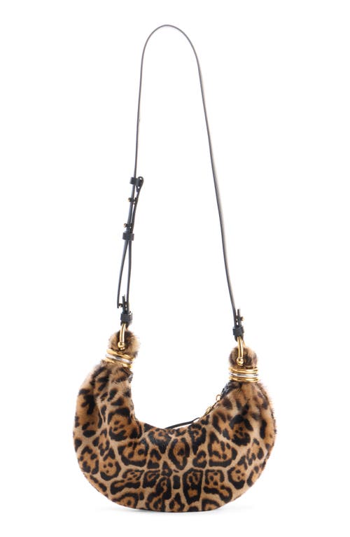 Chloé Mini Bracelet Leopard Print Genuine Shearling Hobo Bag