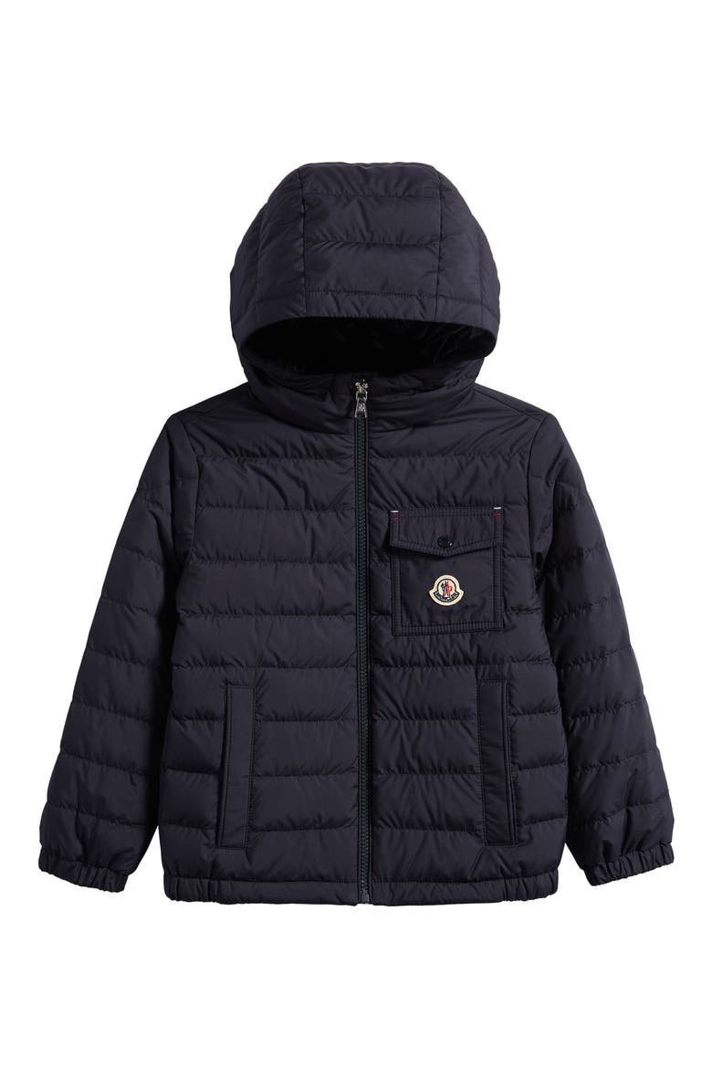 Kids' Quillon Hooded Down Puffer Jacket, Main, color, NAVY