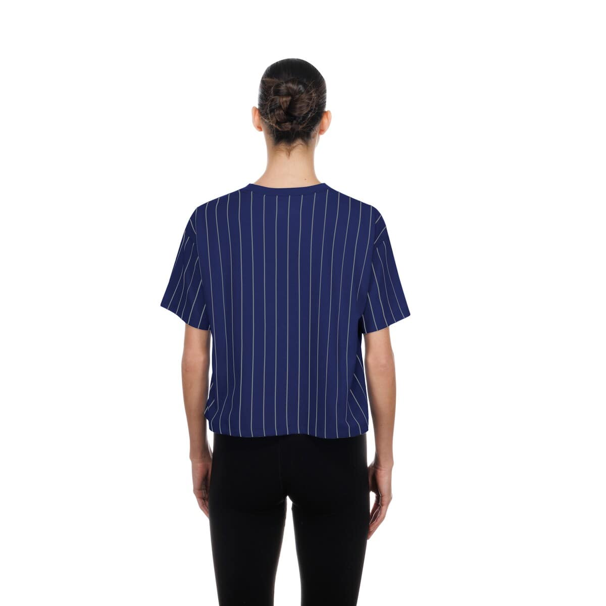 Women's New Era  Royal Los Angeles Dodgers Throwback Meshback Pinstripe Boxy T-Shirt - image 2