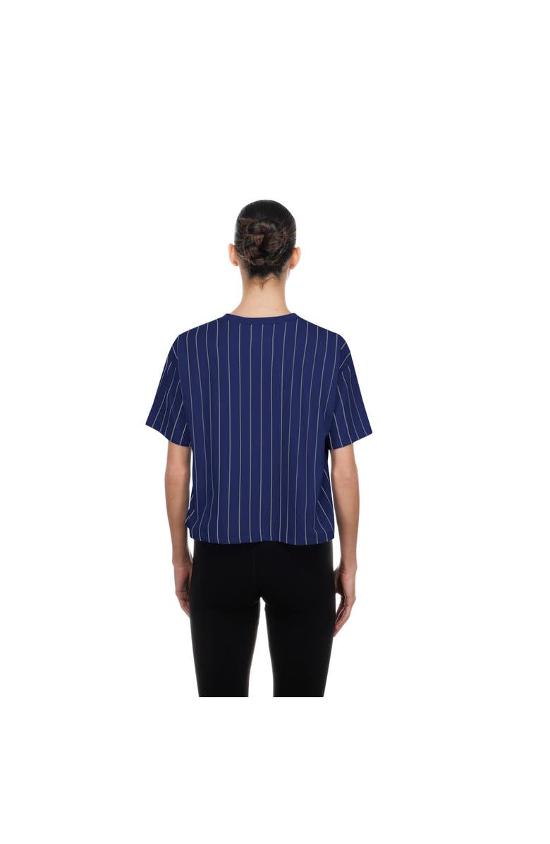 New Era Women's New Era  Royal Los Angeles Dodgers Throwback Meshback Pinstripe Boxy T-Shirt, Alternate, color, Royal