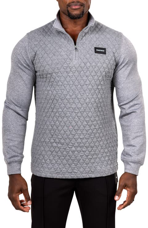 Diamond Quilted Quarter Zip Pullover