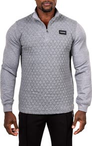 Maceoo Diamond Quilted Quarter Zip Pullover