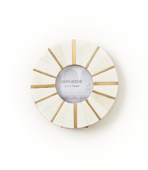 Matr Boomie Mukhendu 3x3 Round Picture Frame In White/gold - Circle