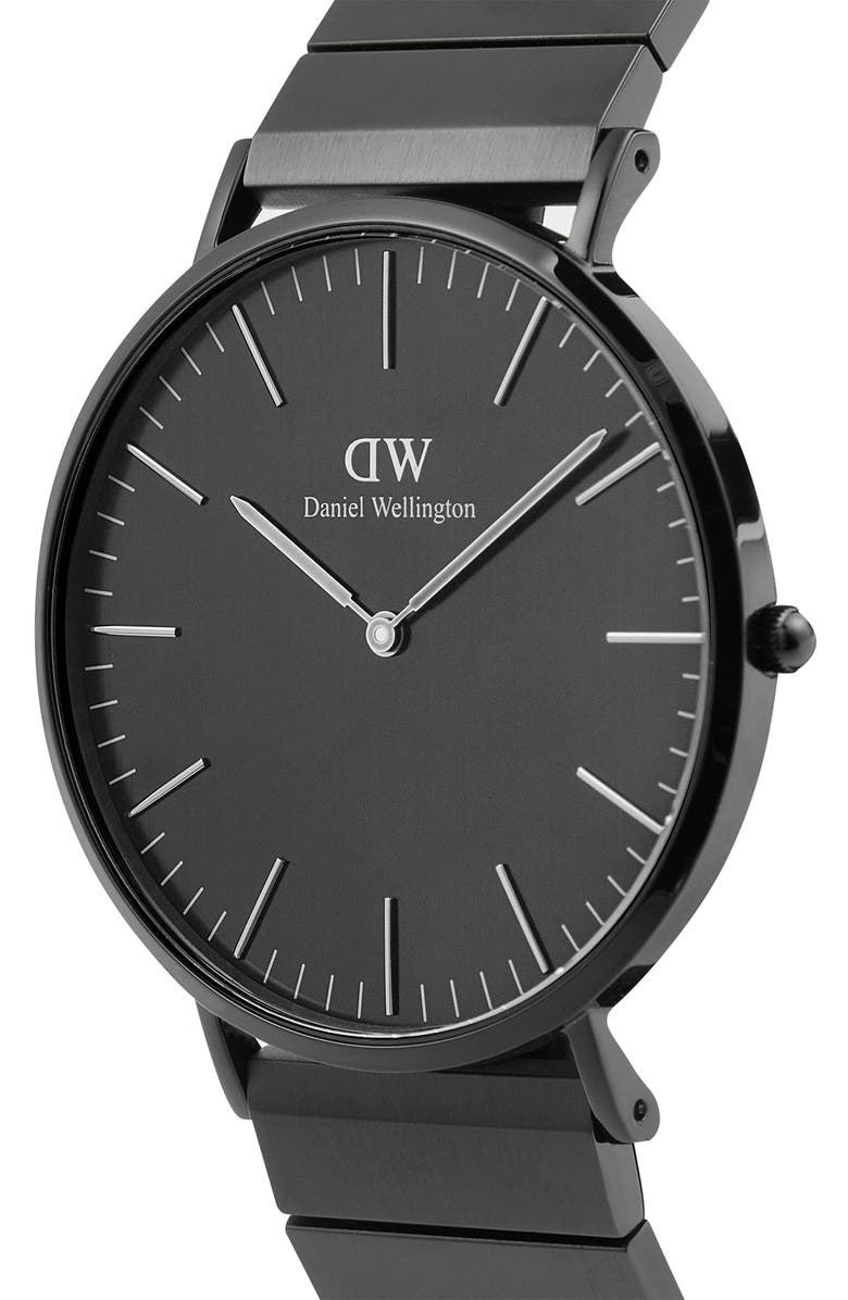 Daniel Wellington Classic Piano Link Bracelet Watch, 40mm, Alternate, color, 