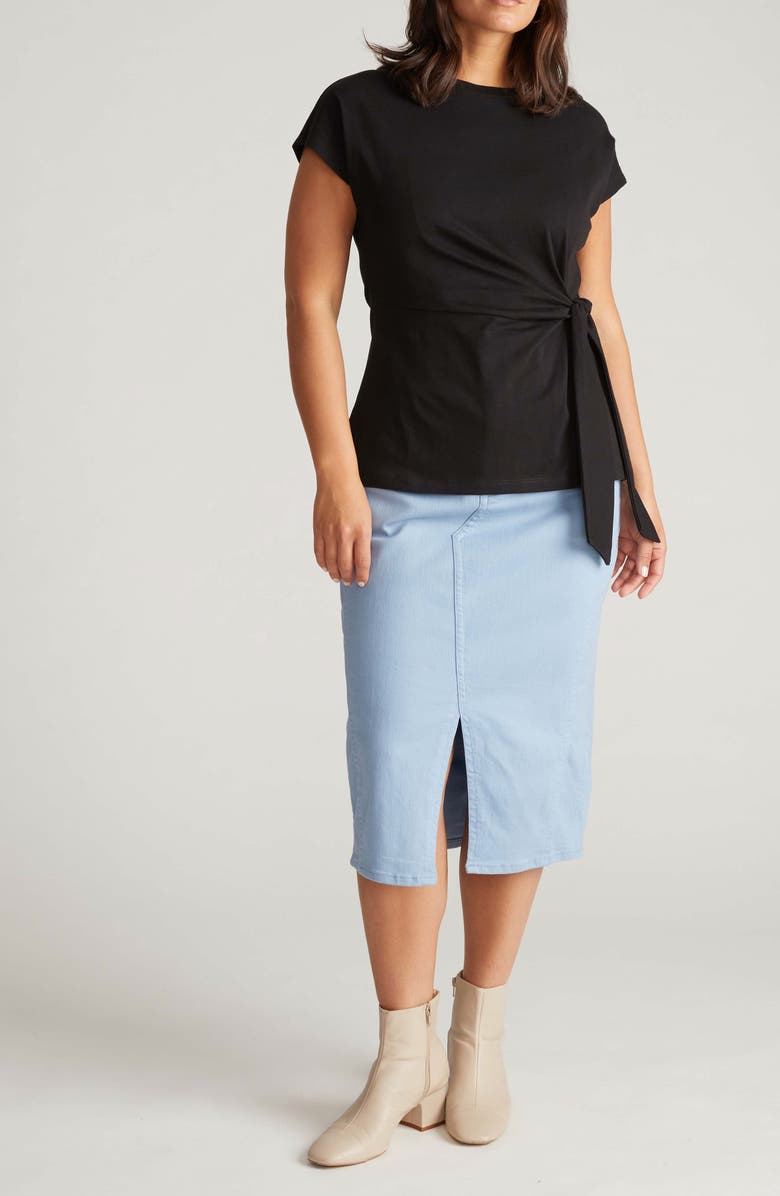 Universal Standard Crescent Side Tie Top, Alternate, color, Black