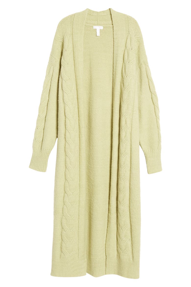 Cozy Cable Knit Longline Cardigan, Alternate, color, GREEN LOWLAND