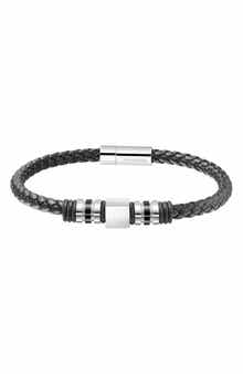 VAN HEUSEN Men's Ornament Leather Bracelet