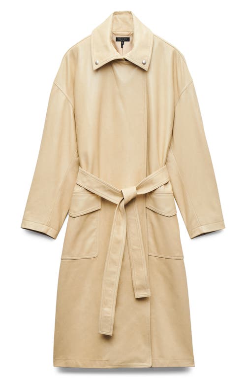 Rag & Bone Rue Leather Trench Coat In Neutral