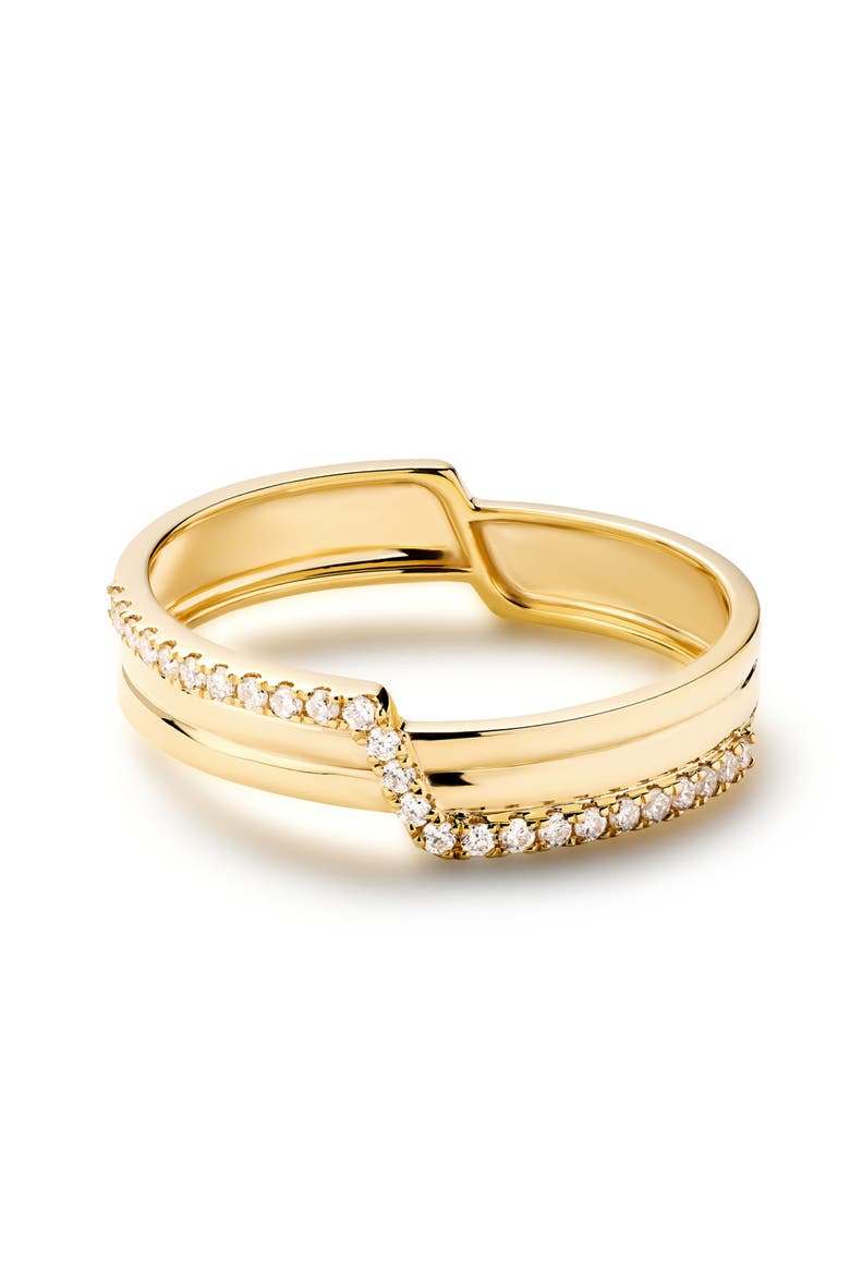 Solid Yellow Gold - Triple Diamond Elevate Ring, Alternate, color, Gold