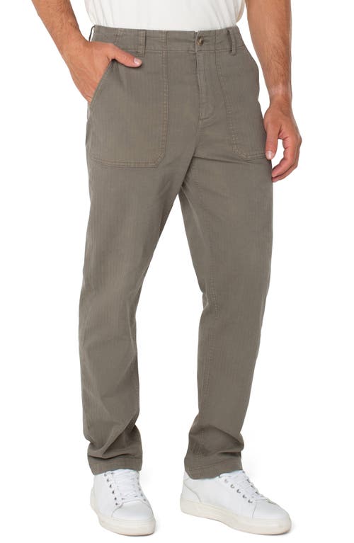 Liverpool Los Angeles Stretch Cotton Utility Pants In Pewter Green